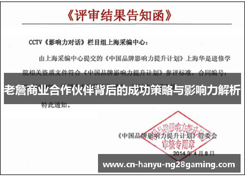 老詹商业合作伙伴背后的成功策略与影响力解析