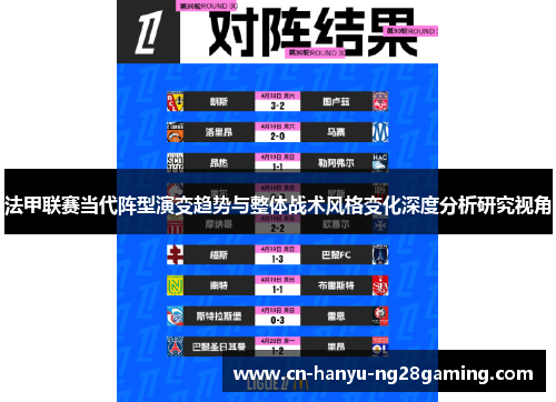 法甲联赛当代阵型演变趋势与整体战术风格变化深度分析研究视角